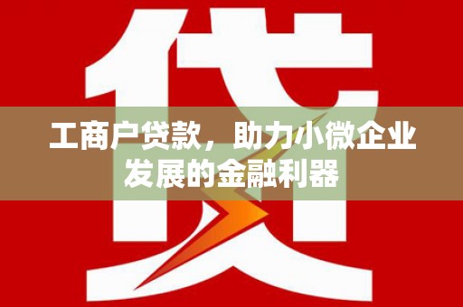江阴工商户贷款，助力小微企业发展的金融利器