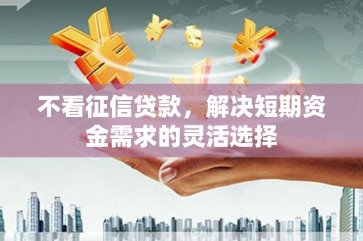 江阴不看征信贷款，解决短期资金需求的灵活选择