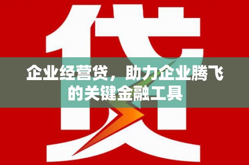 江阴企业经营贷，助力企业腾飞的关键金融工具