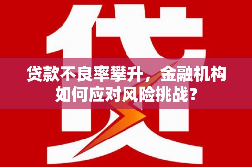 江阴贷款不良率攀升，金融机构如何应对风险挑战？