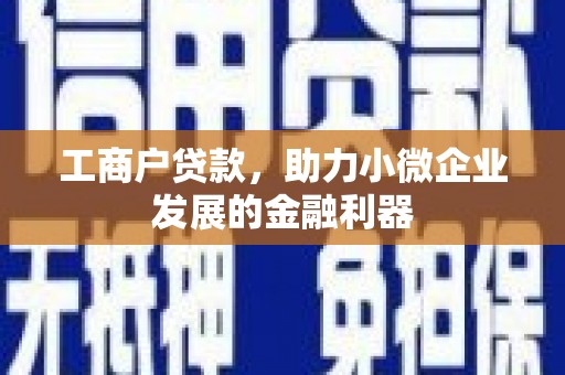 江阴工商户贷款，助力小微企业发展的金融利器