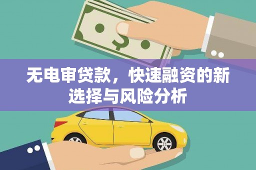 江阴无电审贷款，快速融资的新选择与风险分析