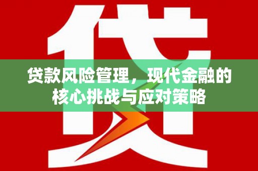江阴贷款风险管理，现代金融的核心挑战与应对策略